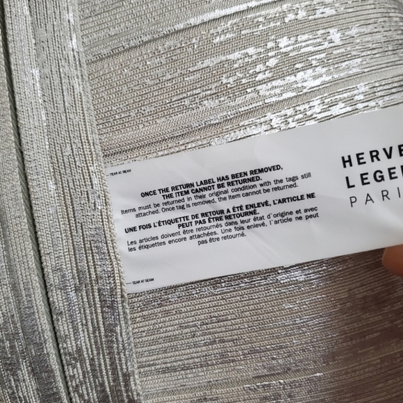 Herve Leger Silver Bandage Dress Size Medium - Picture 8 of 14